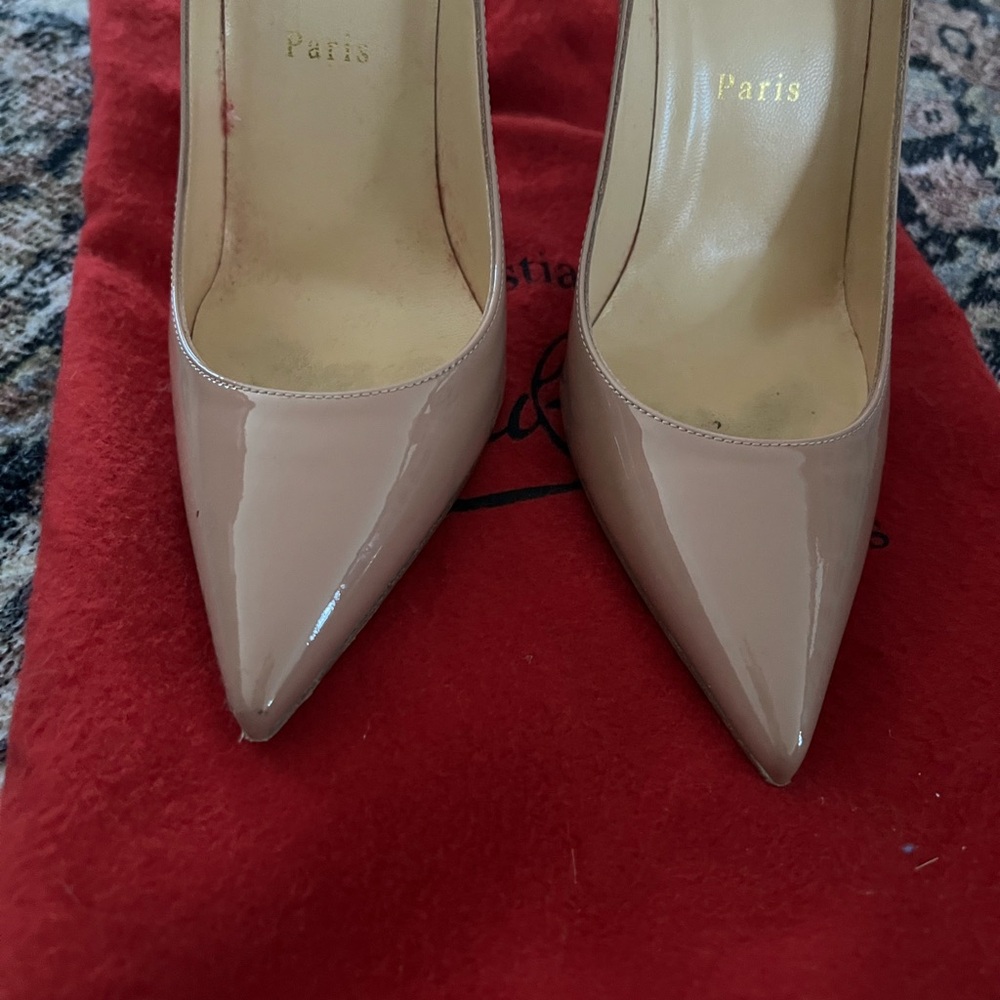Christian Louboutin Kate 100MM Patent Leather Pumps - Picture 3 of 7